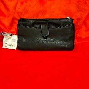 New Black Croft & Barrow 3 compartment clutch